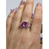 Sky Jewelry Серебряное кольцо с розовой и белой шпинелью  Любовь