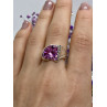Sky Jewelry Серебряное кольцо с розовой и белой шпинелью  Любовь