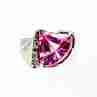 Sky Jewelry Серебряное кольцо с розовой и белой шпинелью  Любовь