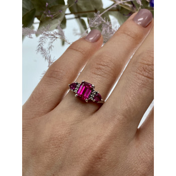 Sky Jewelry Серебряное кольцо с розовым топазом  Нежность