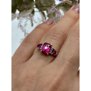 Sky Jewelry Серебряное кольцо с розовым топазом  Нежность