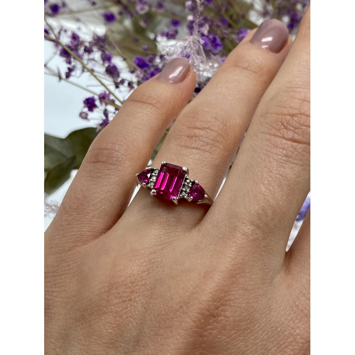 Sky Jewelry Серебряное кольцо с розовым топазом  Нежность