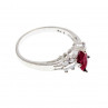 Sky Jewelry Серебряное кольцо с рубеллитом и фианитами  Маркиз