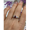Sky Jewelry Серебряное кольцо с рубеллитом и фианитами  Маркиз