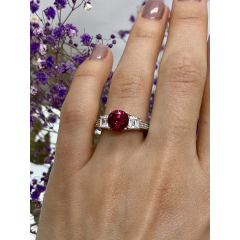 Sky Jewelry Серебряное кольцо со шпинелью и фианитами  Сияние