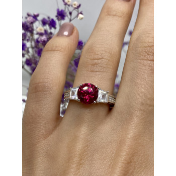 Sky Jewelry Серебряное кольцо со шпинелью и фианитами  Сияние