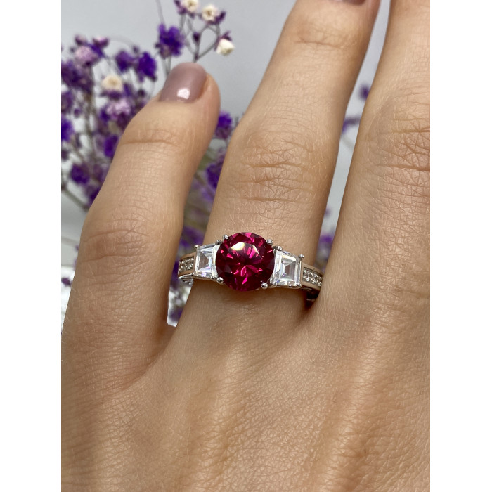 Sky Jewelry Серебряное кольцо со шпинелью и фианитами  Сияние