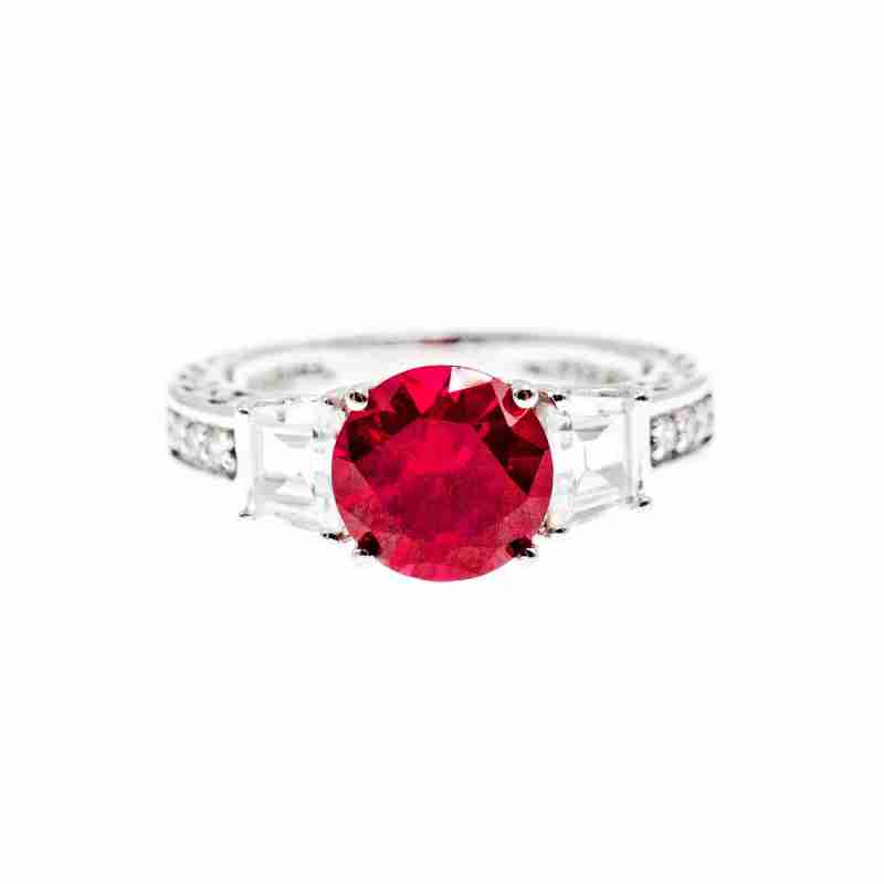 Sky Jewelry Серебряное кольцо со шпинелью и фианитами  Сияние