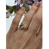 Sky Jewelry Серебряное кольцо с гелиодором опалом и фианитами   Нежность