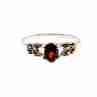 Sky Jewelry Серебряное кольцо с гранатом и марказитом  Классика