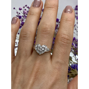 Sky Jewelry Серебряное кольцо с сапфирами  Сердце