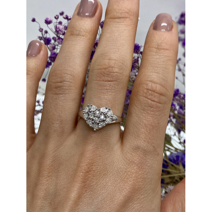 Sky Jewelry Серебряное кольцо с сапфирами  Сердце