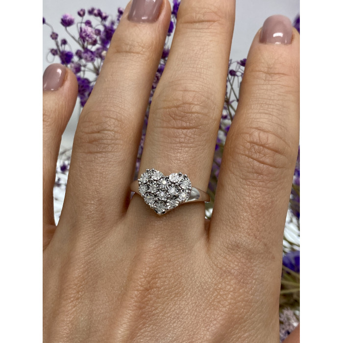 Sky Jewelry Серебряное кольцо с сапфирами  Сердце