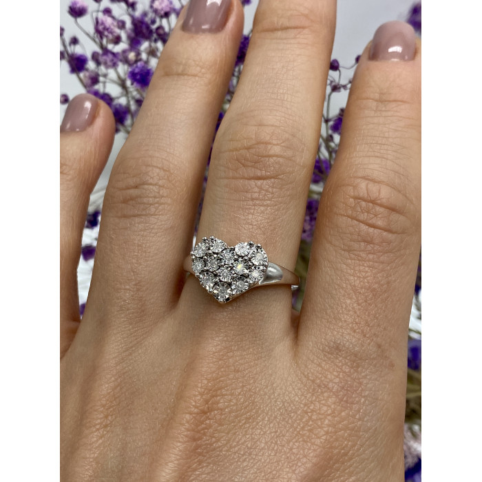 Sky Jewelry Серебряное кольцо с сапфирами  Сердце