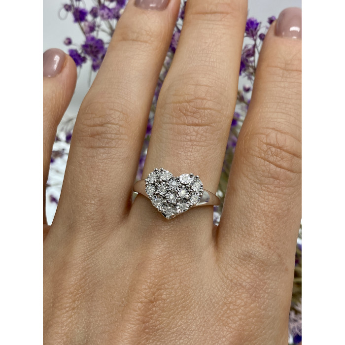 Sky Jewelry Серебряное кольцо с сапфирами  Сердце