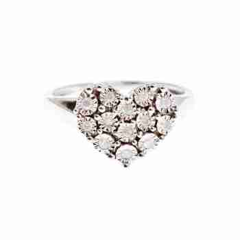 Sky Jewelry Серебряное кольцо с сапфирами  Сердце