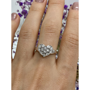 Sky Jewelry Серебряное кольцо с сапфирами  Сердце