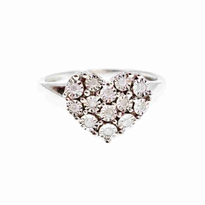 Sky Jewelry Серебряное кольцо с сапфирами  Сердце