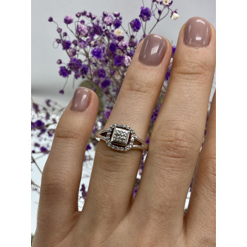 Sky Jewelry Серебряное кольцо с белыми сапфирами Классика