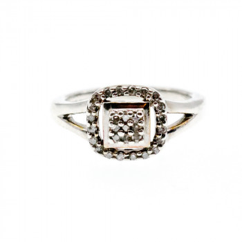 Sky Jewelry Серебряное кольцо с белыми сапфирами Классика