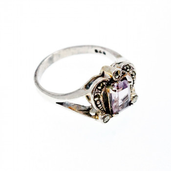 Sky Jewelry Серебряное кольцо с иолитом и марказитом  Грация