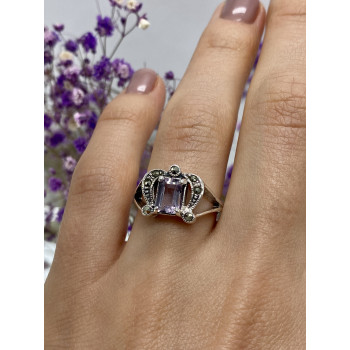 Sky Jewelry Серебряное кольцо с иолитом и марказитом  Грация