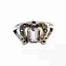 Sky Jewelry Серебряное кольцо с иолитом и марказитом  Грация