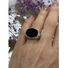 Sky Jewelry Серебряное кольцо с черным нефритом  Изысканность