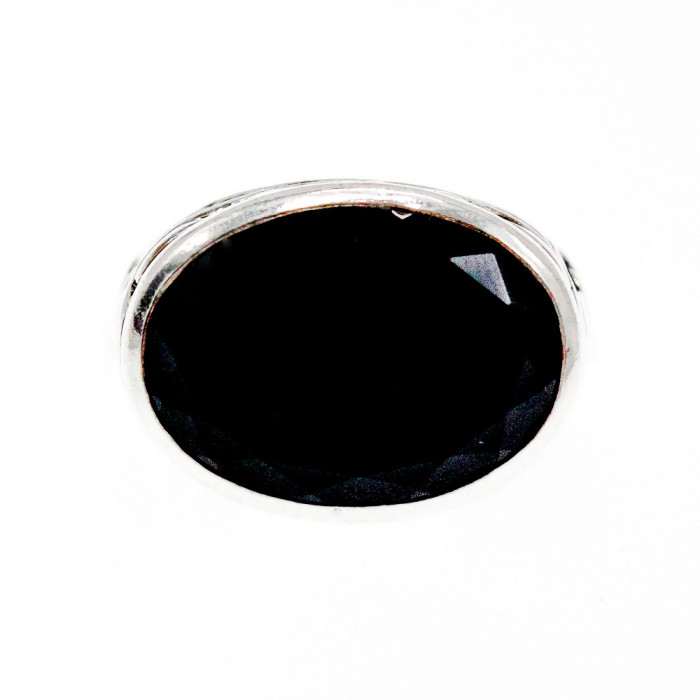 Sky Jewelry Серебряное кольцо с черным нефритом  Изысканность
