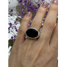 Sky Jewelry Серебряное кольцо с черным нефритом  Изысканность