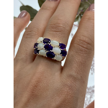 Sky Jewelry Серебряное кольцо с турмалином и опалом  Желание