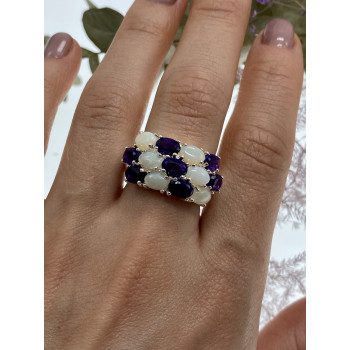 Sky Jewelry Серебряное кольцо с турмалином и опалом  Желание