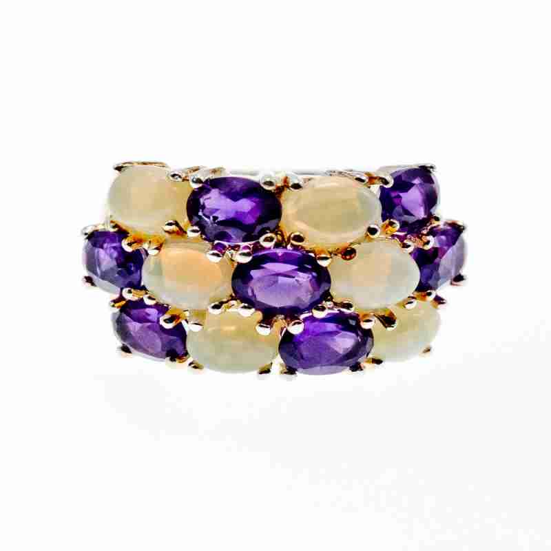 Sky Jewelry Серебряное кольцо с турмалином и опалом  Желание