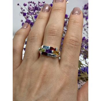 Sky Jewelry Серебряное кольцо с натуральными камнями  Невесомость