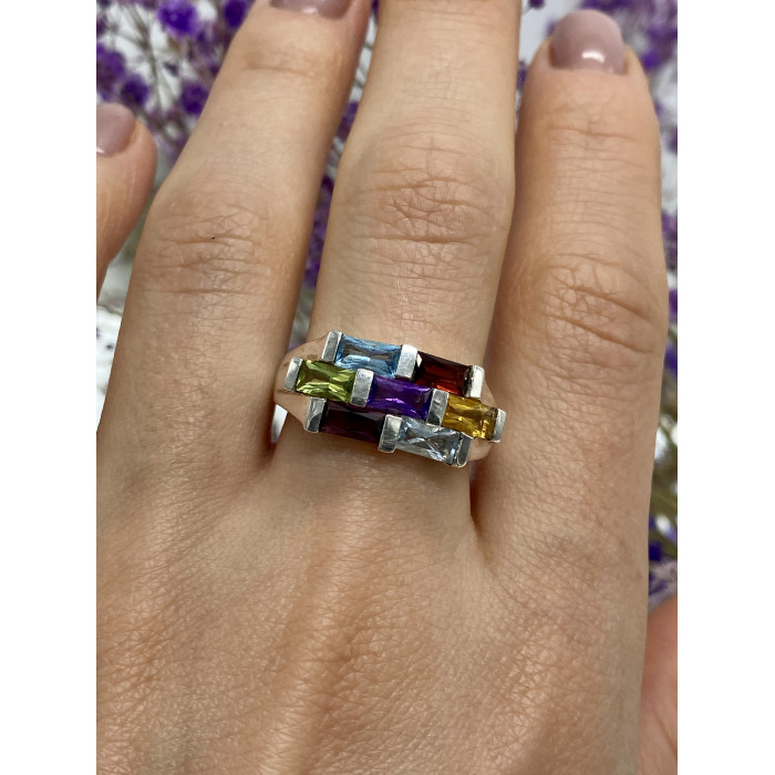 Sky Jewelry Серебряное кольцо с натуральными камнями  Невесомость