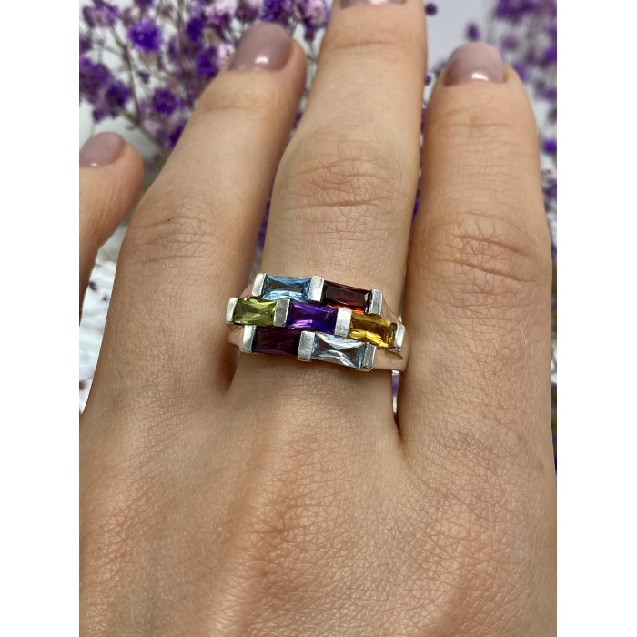 Sky Jewelry Серебряное кольцо с натуральными камнями  Невесомость