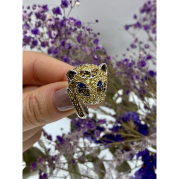 Sky Jewelry Серебряное кольцо с фианитами  Львица