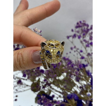 Sky Jewelry Серебряное кольцо с фианитами  Львица