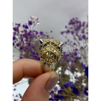 Sky Jewelry Серебряное кольцо с фианитами  Львица