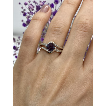 Sky Jewelry Серебряное кольцо с александритом  Блеск