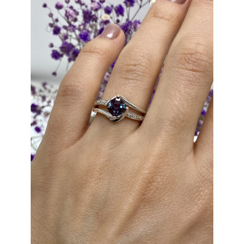 Sky Jewelry Серебряное кольцо с александритом  Блеск