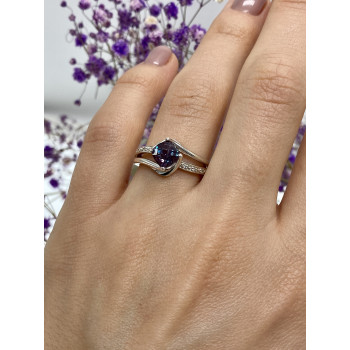 Sky Jewelry Серебряное кольцо с александритом  Блеск