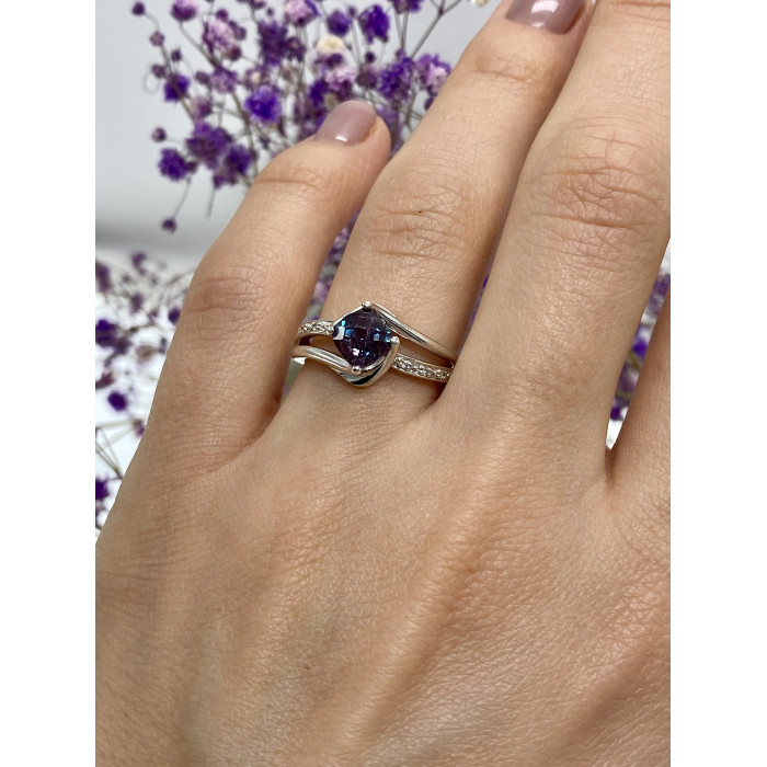 Sky Jewelry Серебряное кольцо с александритом  Блеск