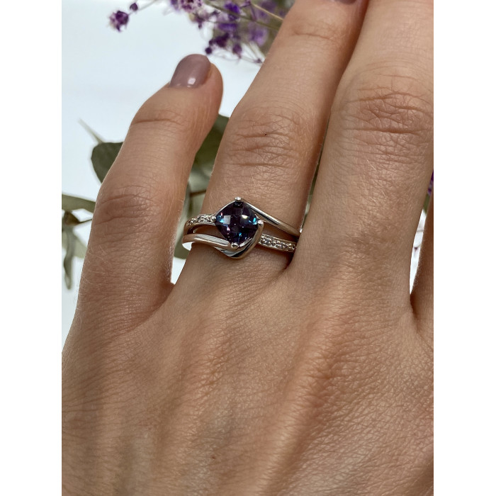 Sky Jewelry Серебряное кольцо с александритом  Блеск
