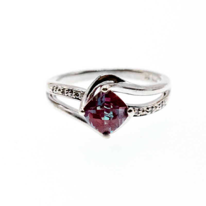 Sky Jewelry Серебряное кольцо с александритом  Блеск