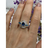Sky Jewelry Серебряное кольцо с камнями аквамарин и гошенит