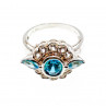 Sky Jewelry Серебряное кольцо с камнями аквамарин и гошенит