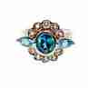 Sky Jewelry Серебряное кольцо с камнями аквамарин и гошенит