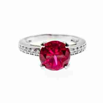 Sky Jewelry Серебряное кольцо с розовым топазом и фианитами   Обаяние
