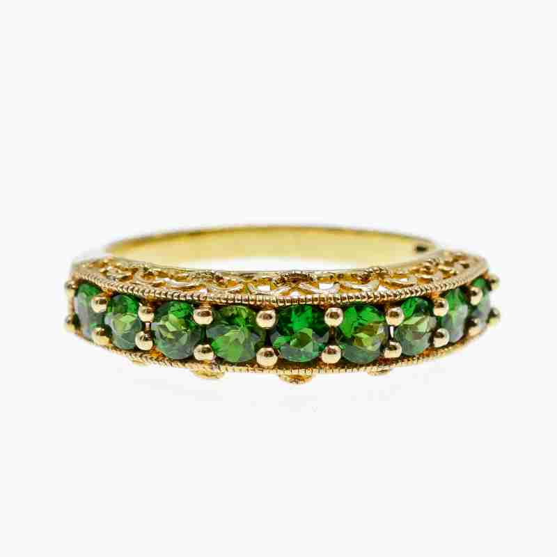 Sky Jewelry Серебряное кольцо в позолоте с хризолитом  Обаяние